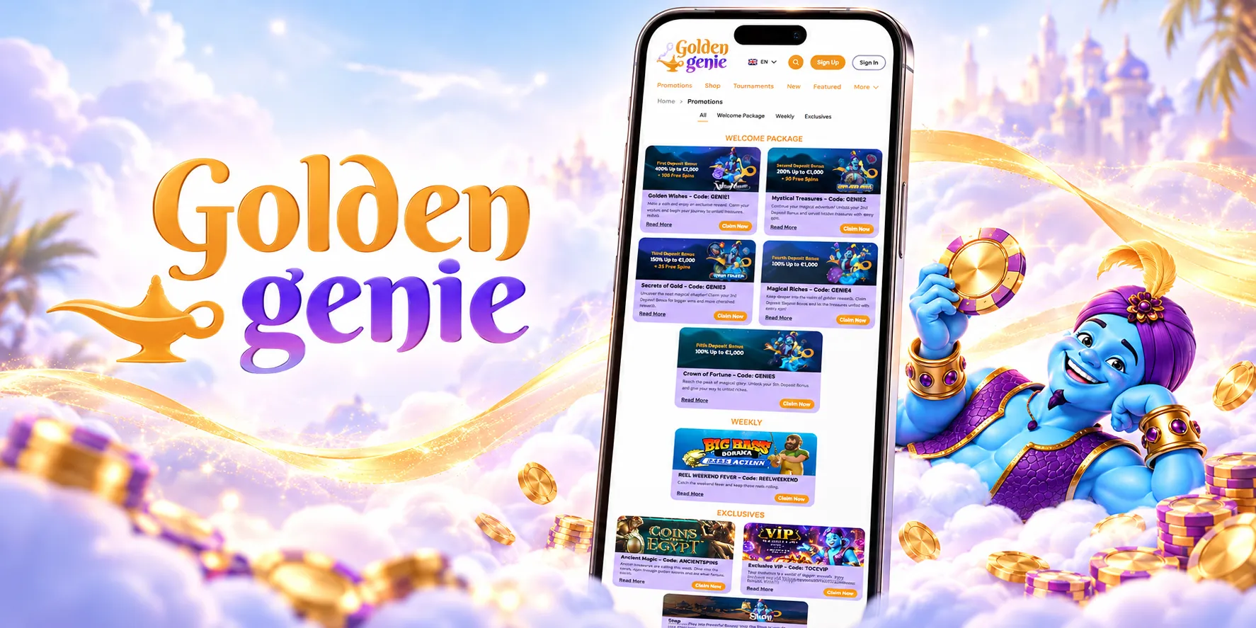 GoldenGenie Casino App-schermafbeelding